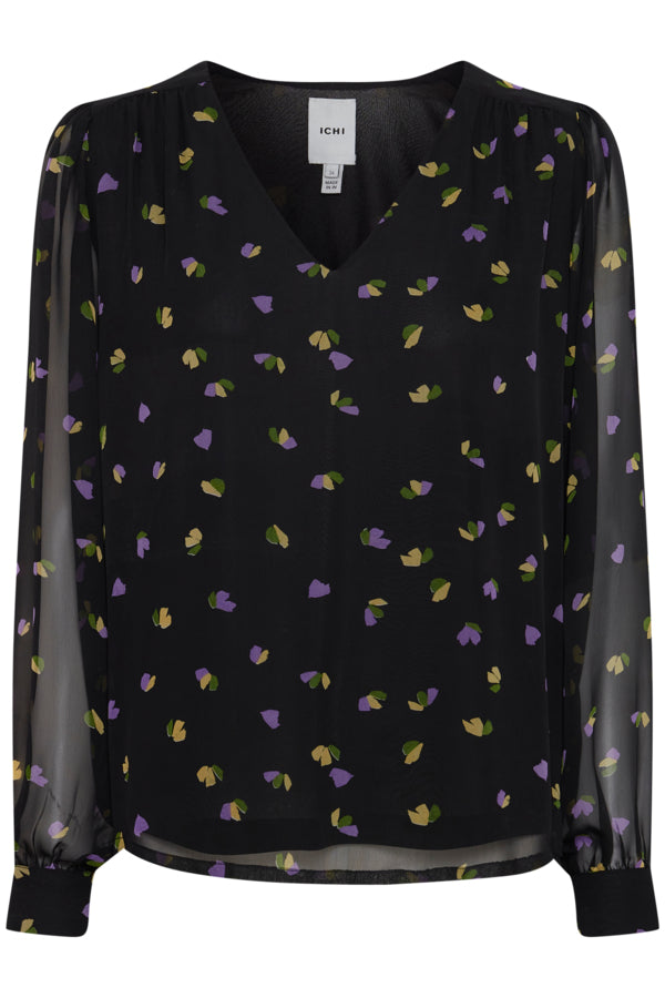 Chiffy Blouse (Black Flower)