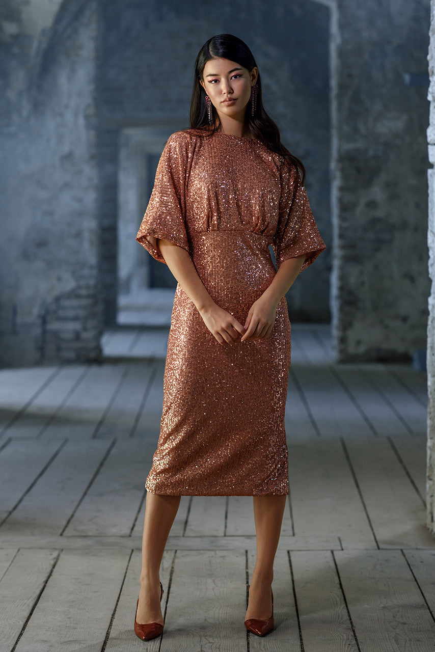 Kimmy Kimono Pencil Midi Dress (Rose Gold) | Love Cherish | Dress Kimmy Kimono Pencil Midi Dress (Rose Gold) | Love Cherish | Dress