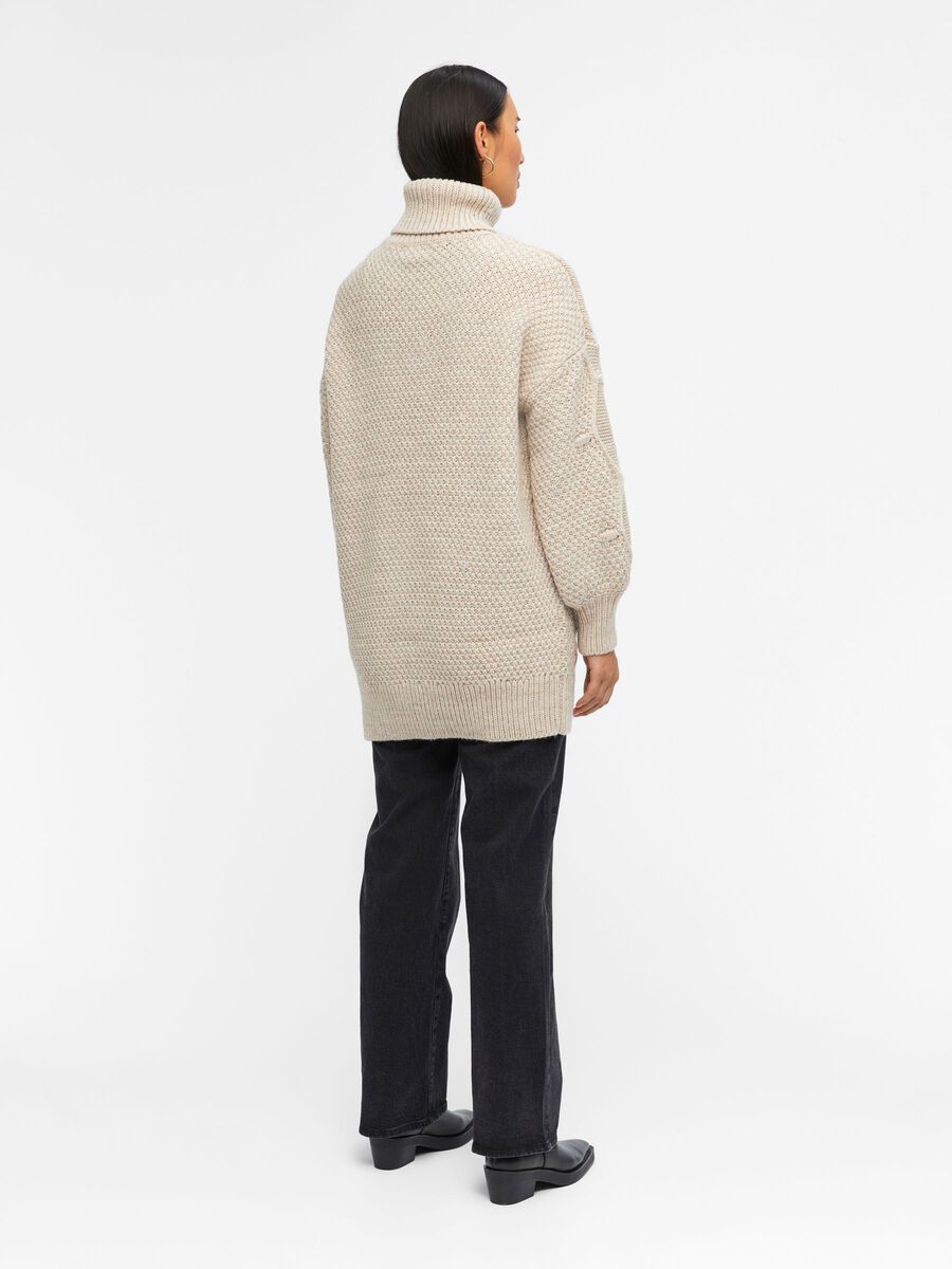 Kamma Cable Roll Neck Tunic (Silver Gray)