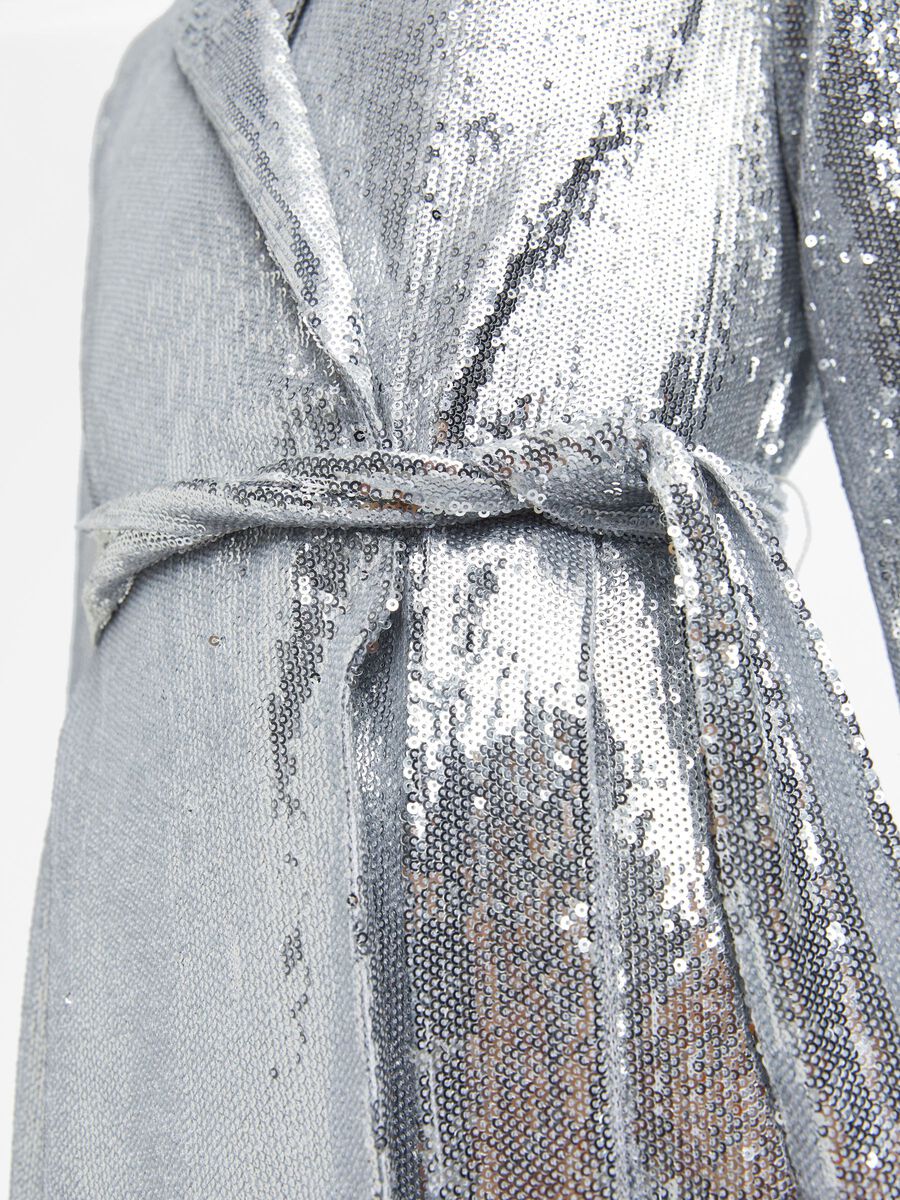 Elula Sequin Blazer Dress (Silver)