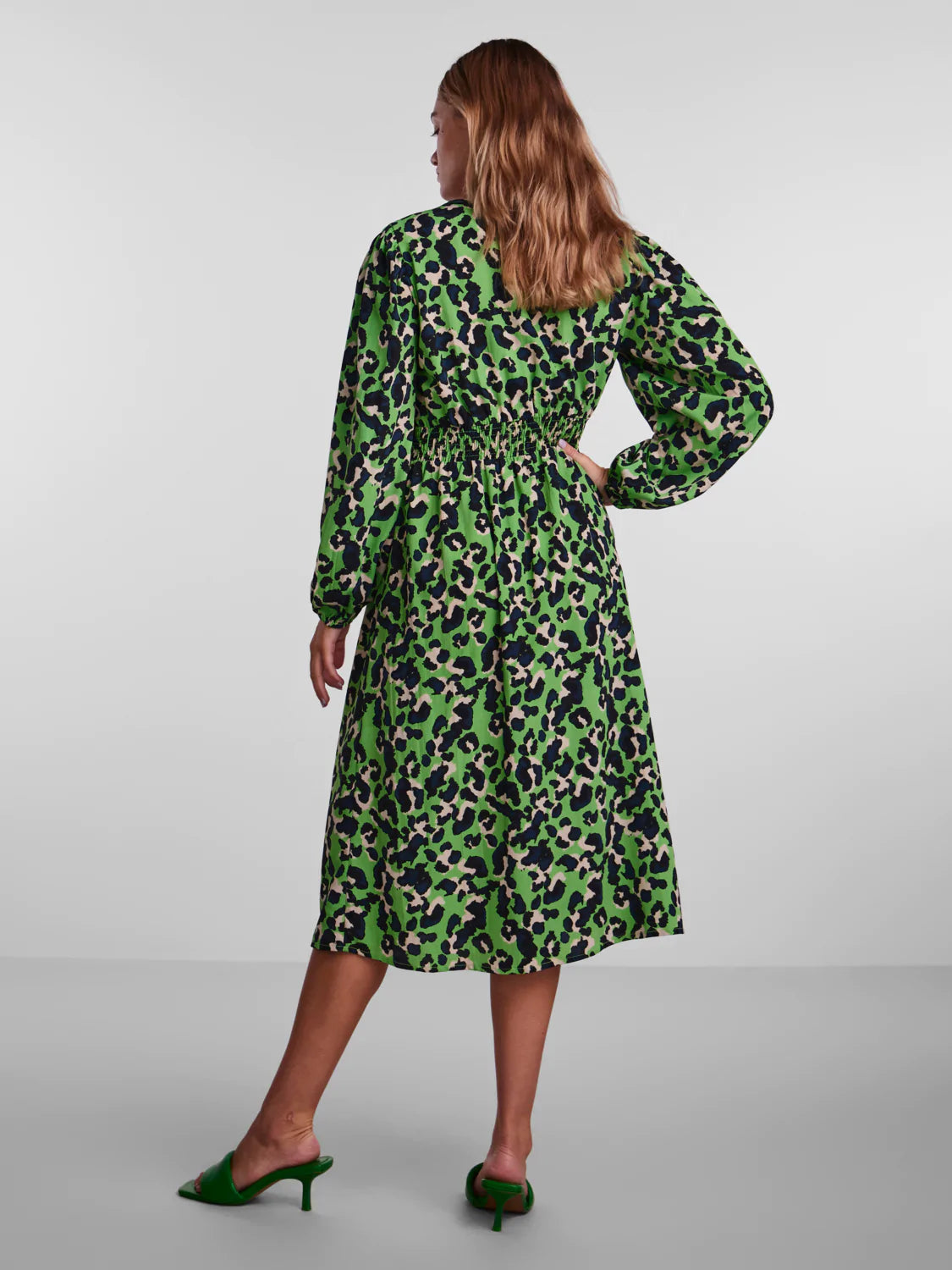 Erinn Midi Dress (Green Grass/Leo)