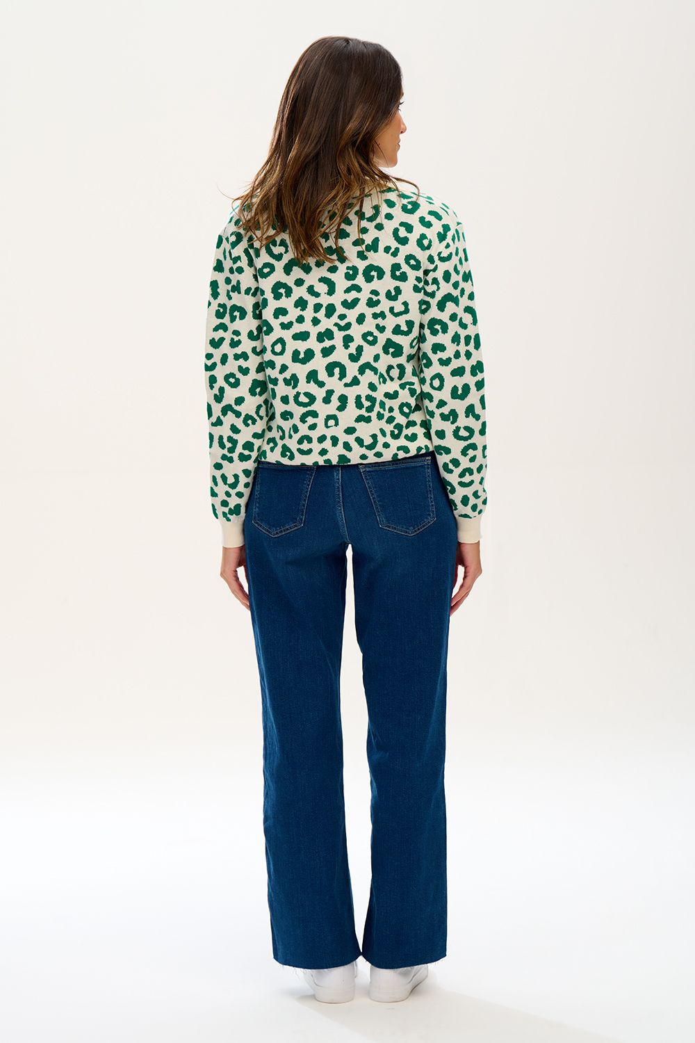 VALENTINA COLLARED JUMPER (GREEN LEOPARD)