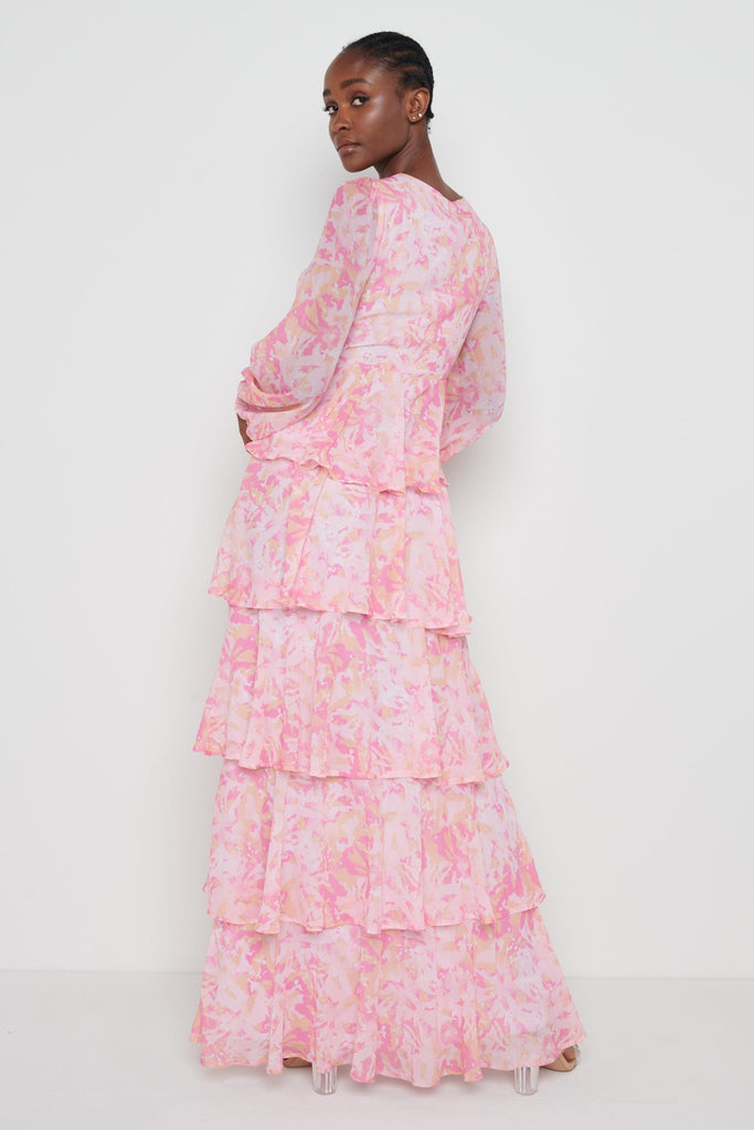 Ashton Maxi Dress (Orange & Pink Floral)