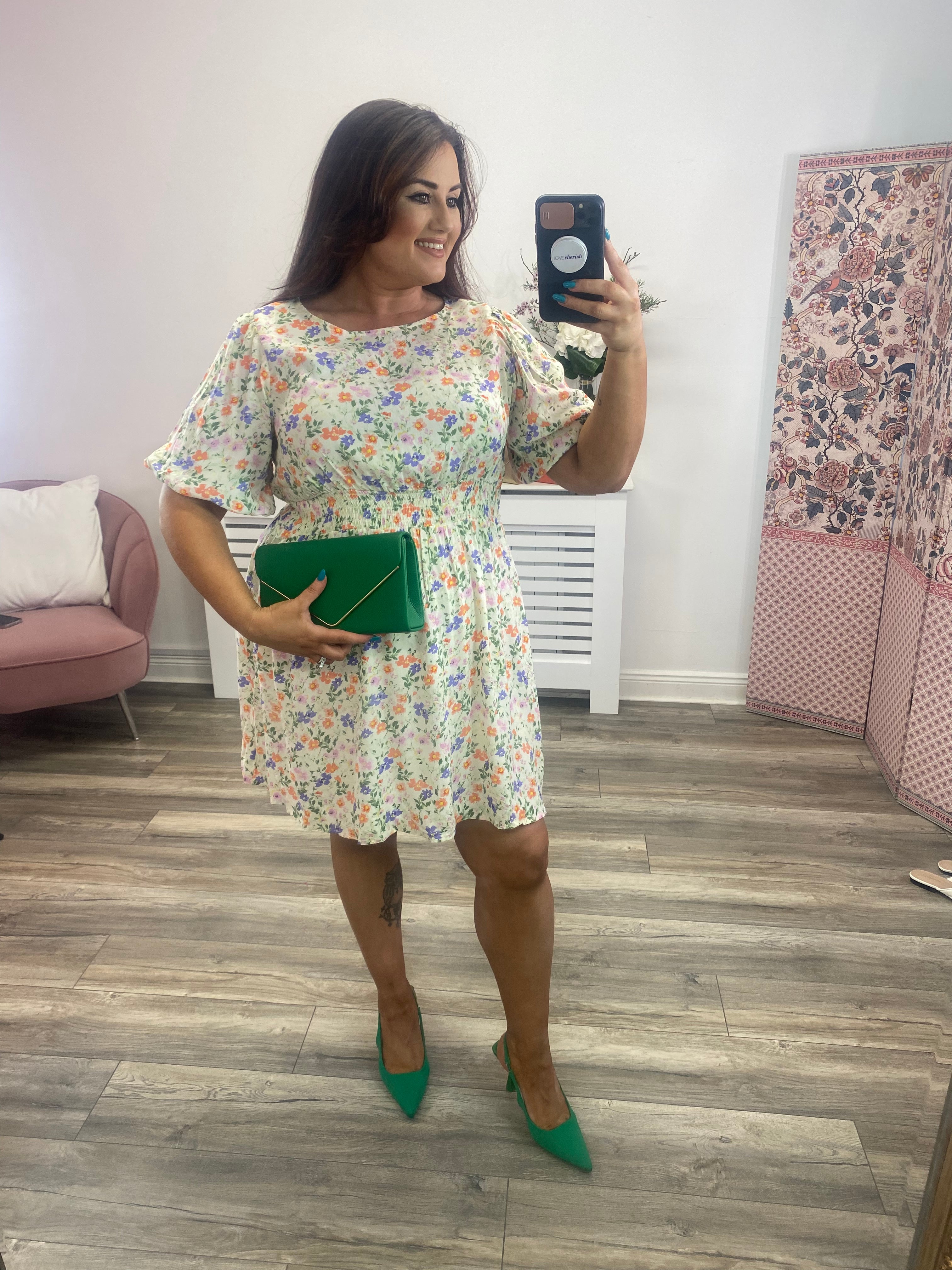 KORINE DRESS (VANILLA ICE/FLOWER)