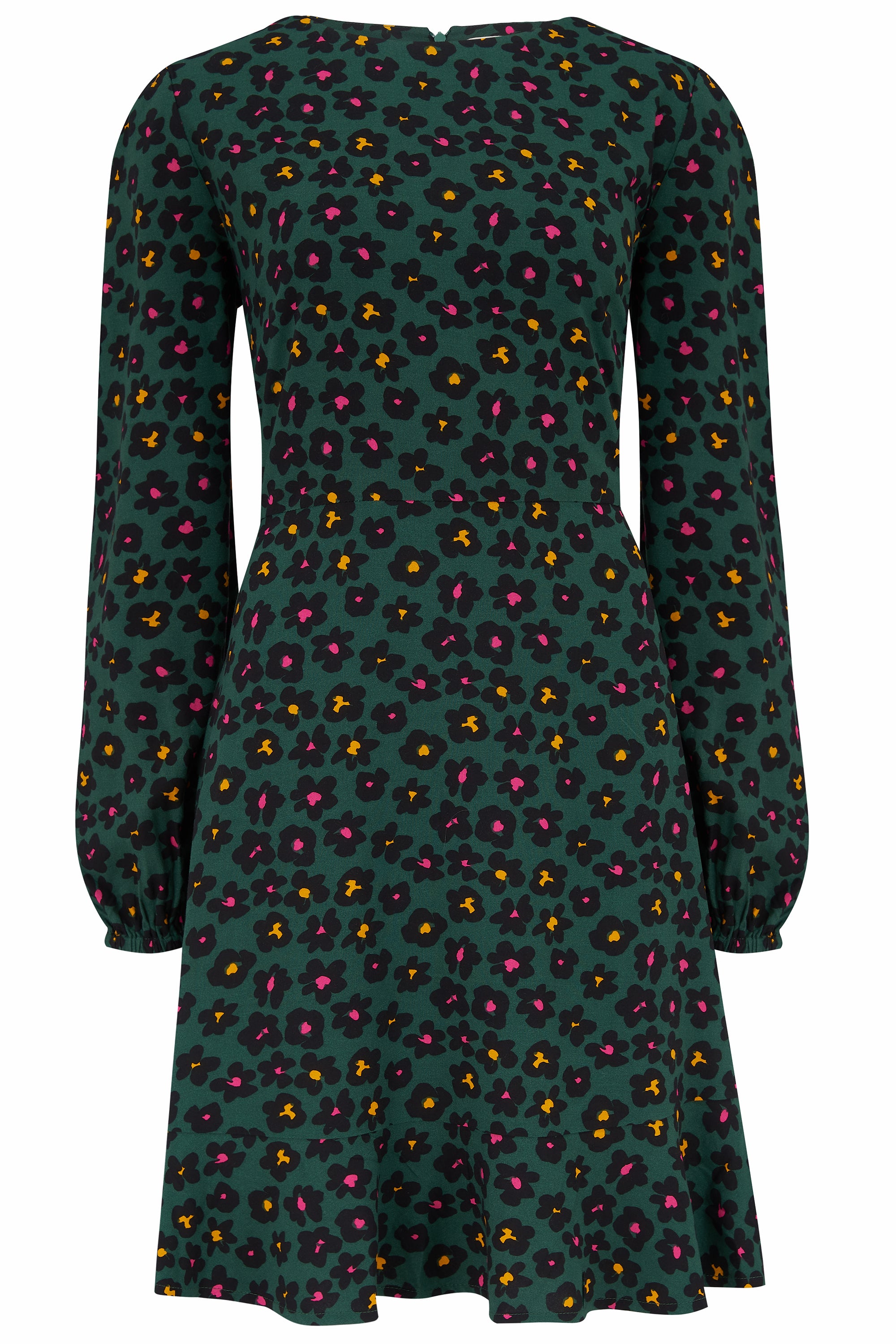Juliette Dress - Green, Painted Floral