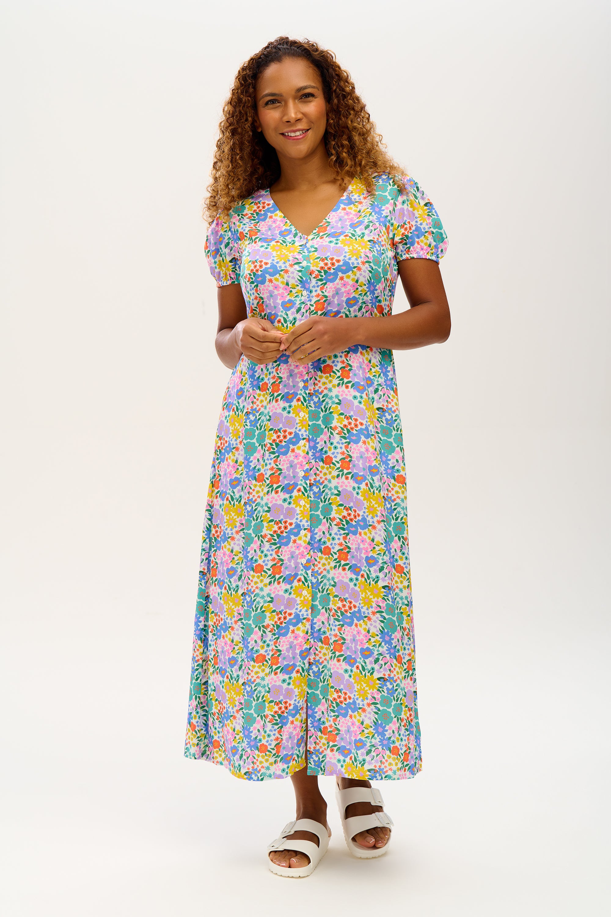 Irene V-Neck Maxi Dress - Multi, Busy Floral