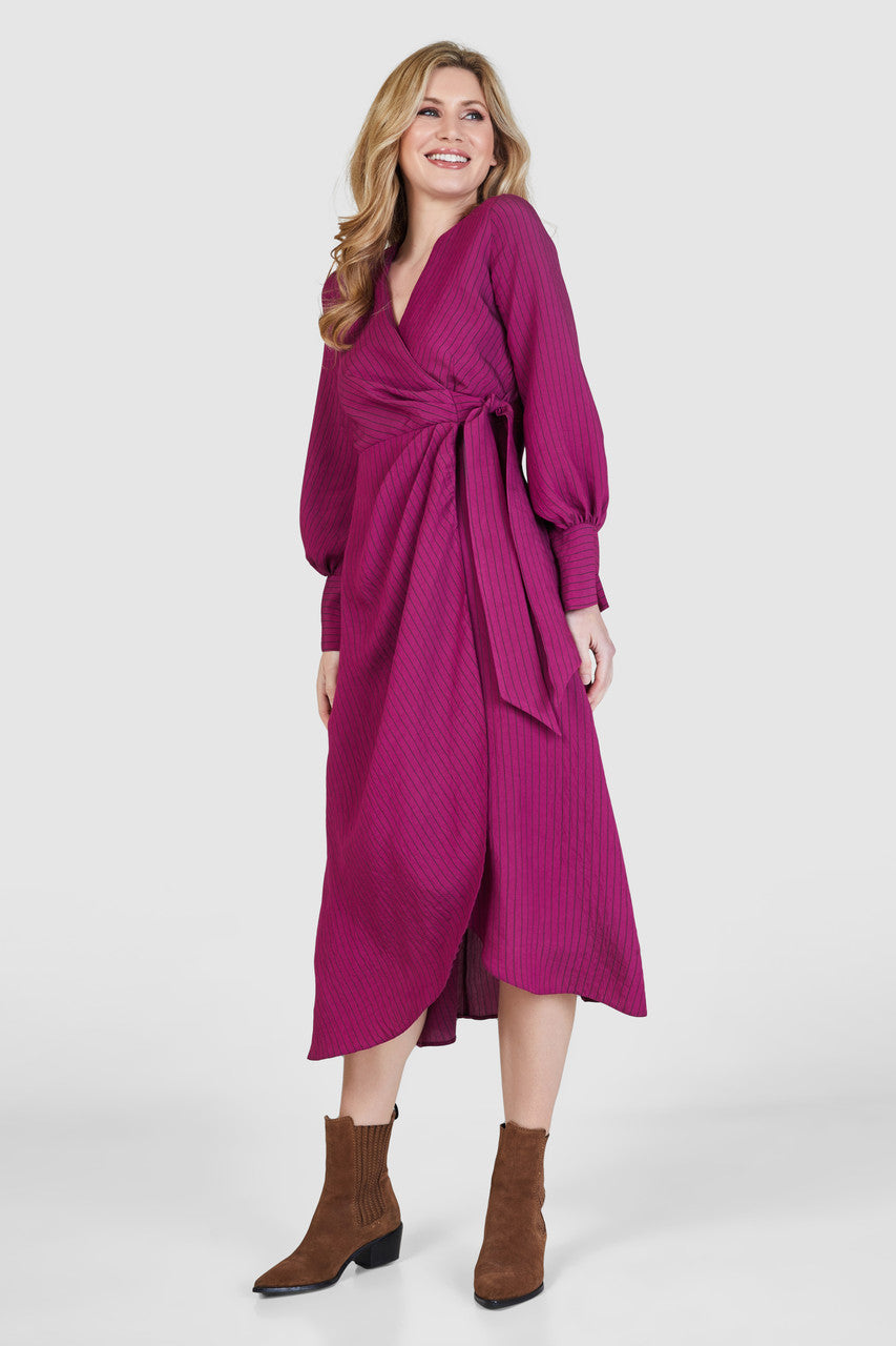 Maura Kimono Dress (Magenta)