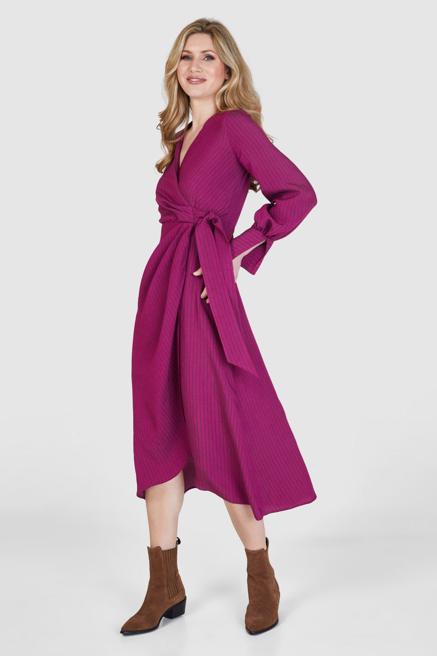 Maura Kimono Dress (Magenta)