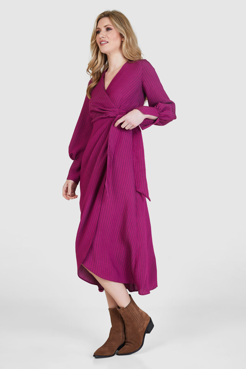 Maura Kimono Dress (Magenta)