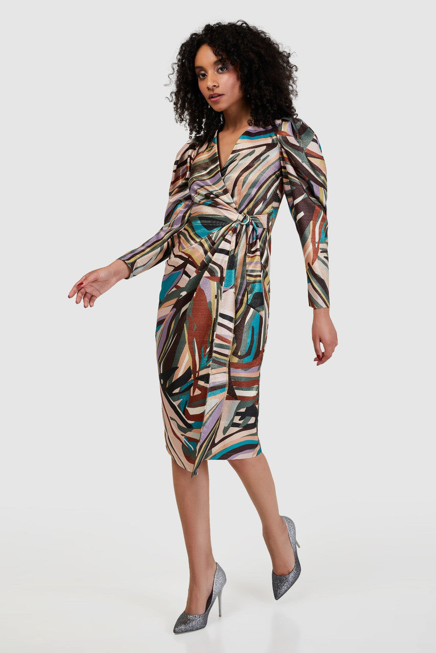 Wren Wrap Pencil Dress (Multi)