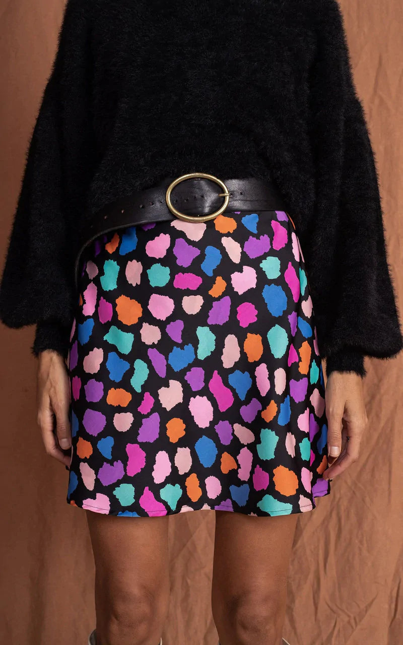 Stevie Skirt | Dancing Leopard (Multi Cloud