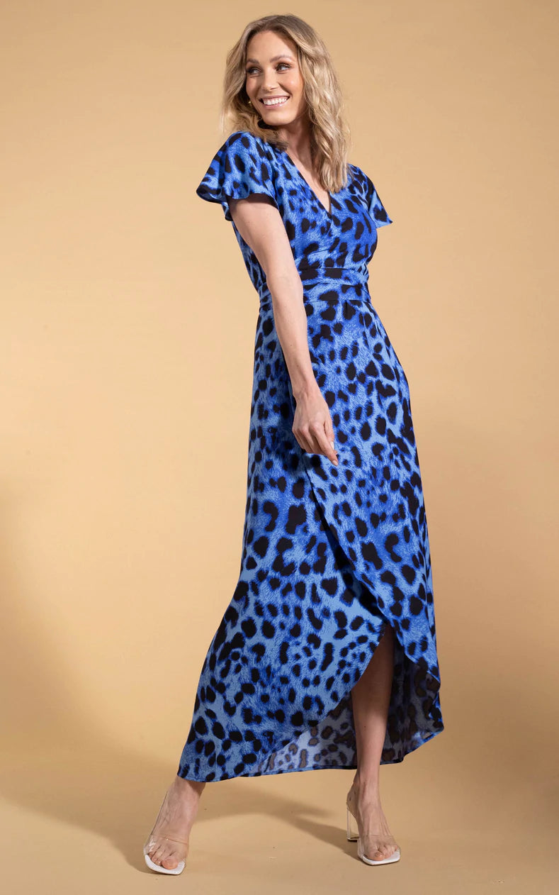 Cayenne Dress | Leopard (Blue)