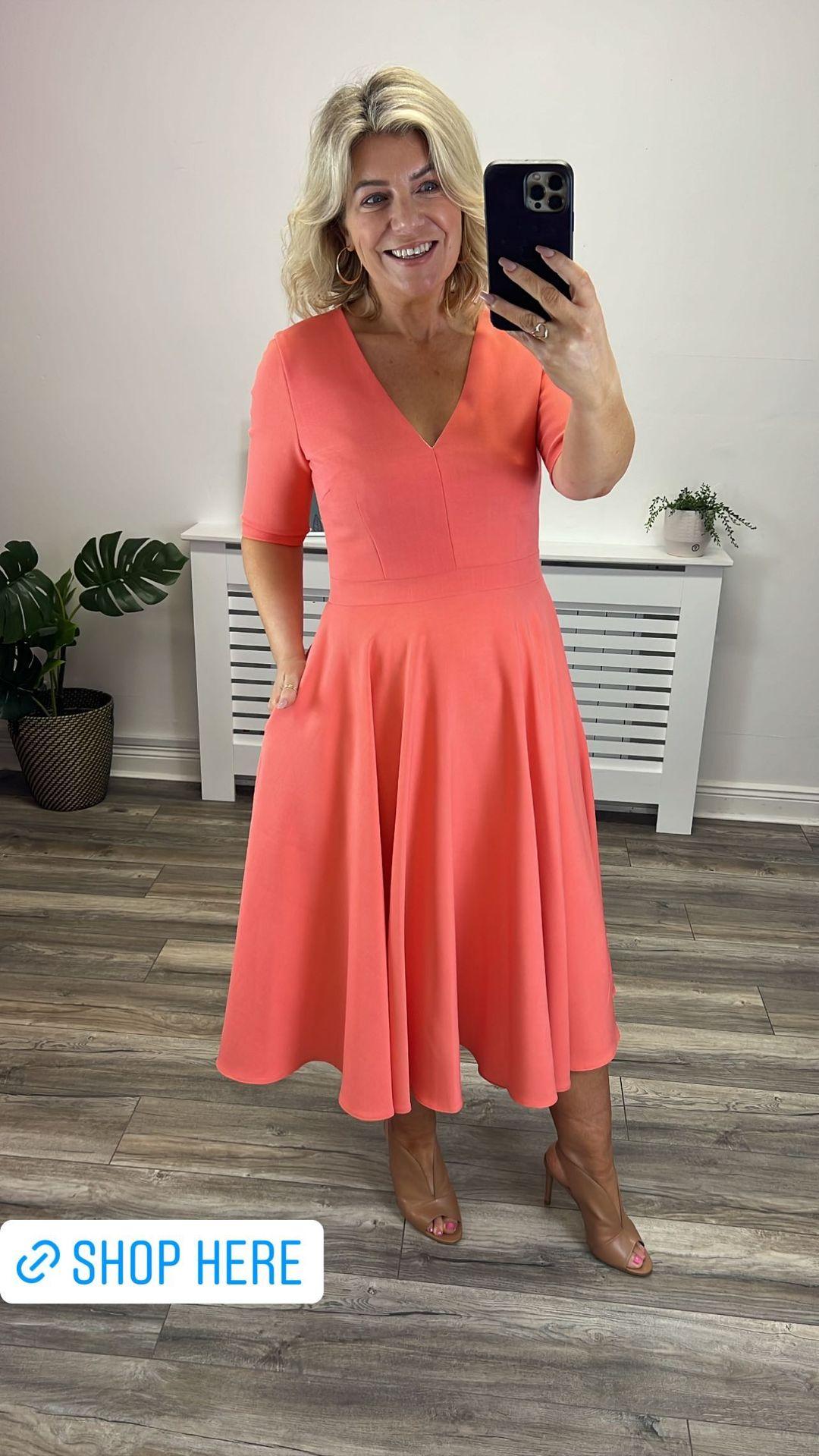 Myla Midi Dress (Coral)