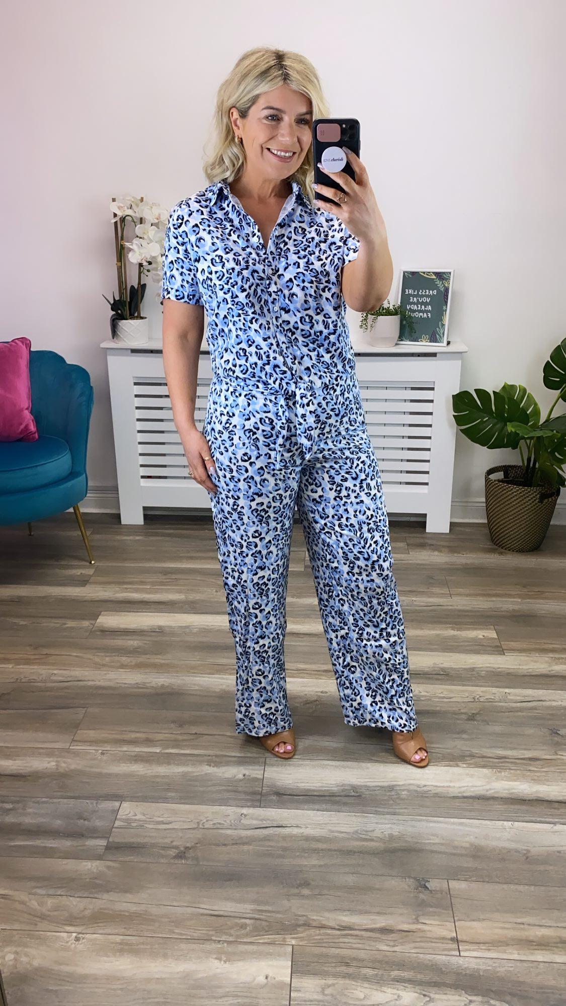 Vimoras Trousers (Blue Leopard)