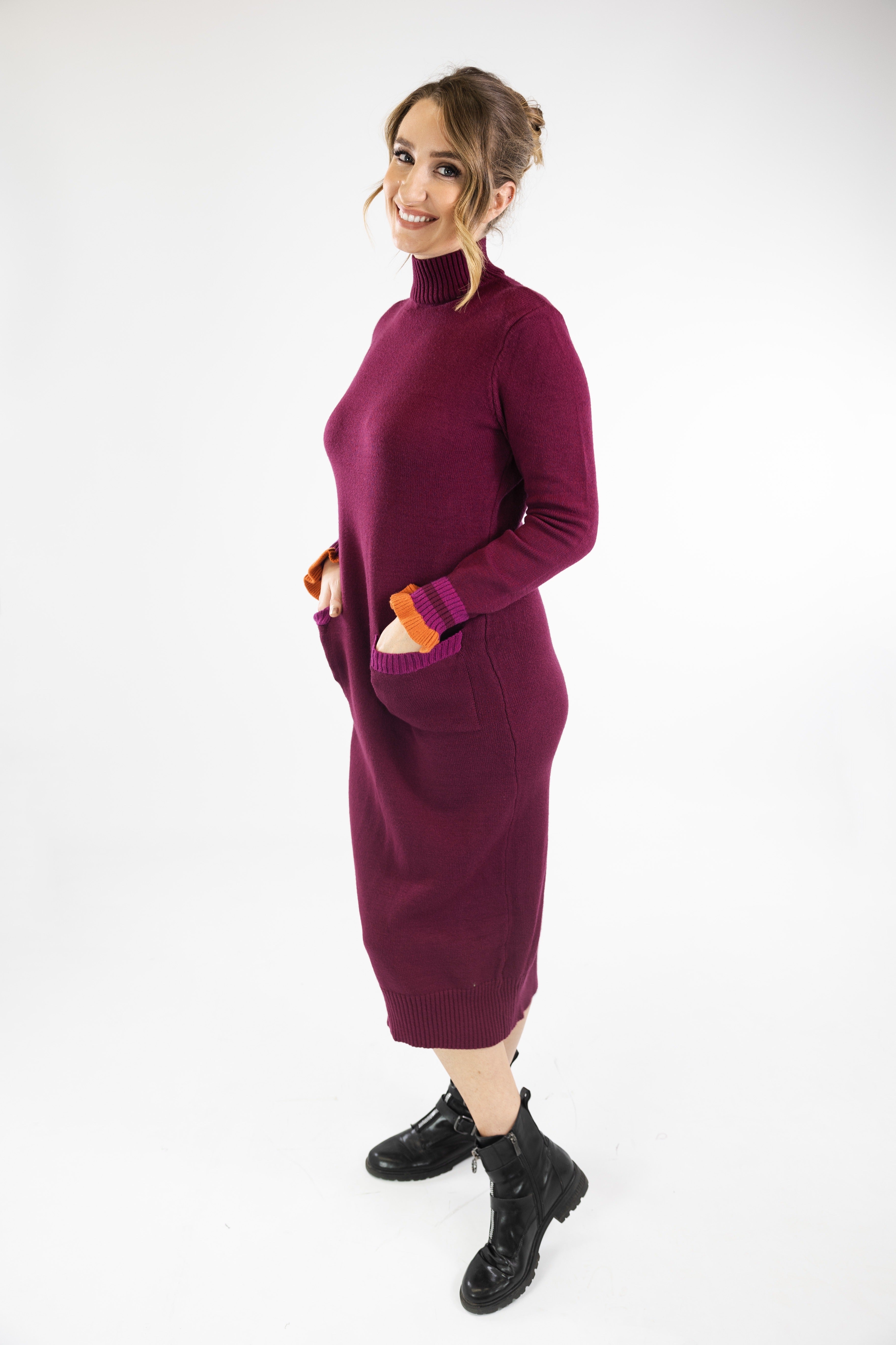 Saffron Dress (Burgundy)