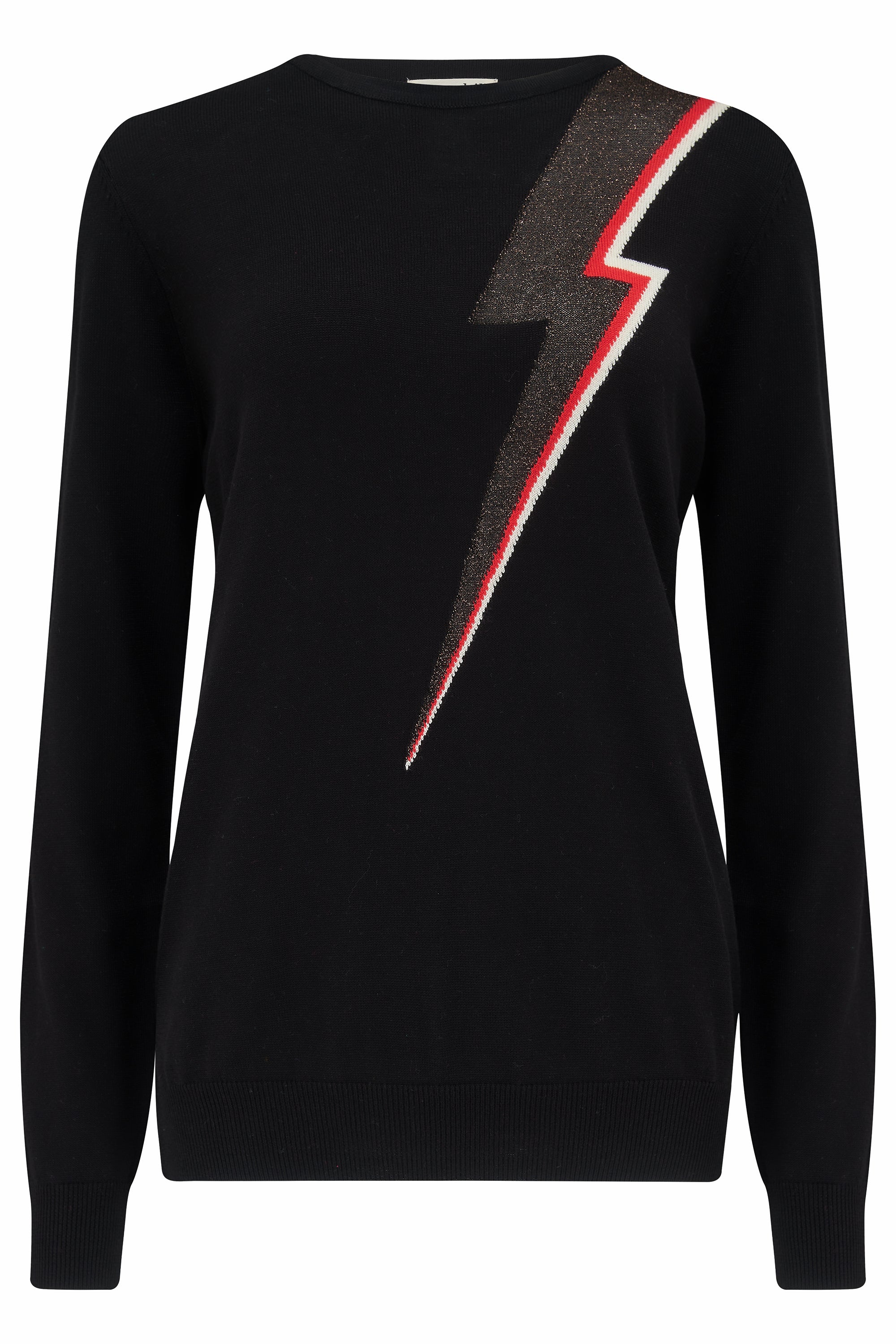 Astrid Jumper - Black, Bronze Lightning Bolt