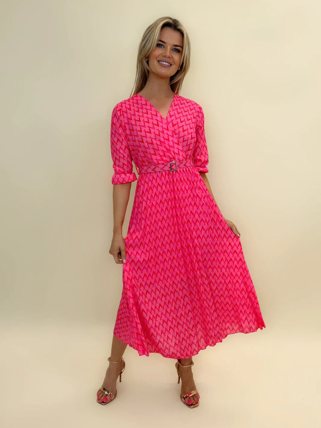 POSITANO MIDI DRESS (PINK)