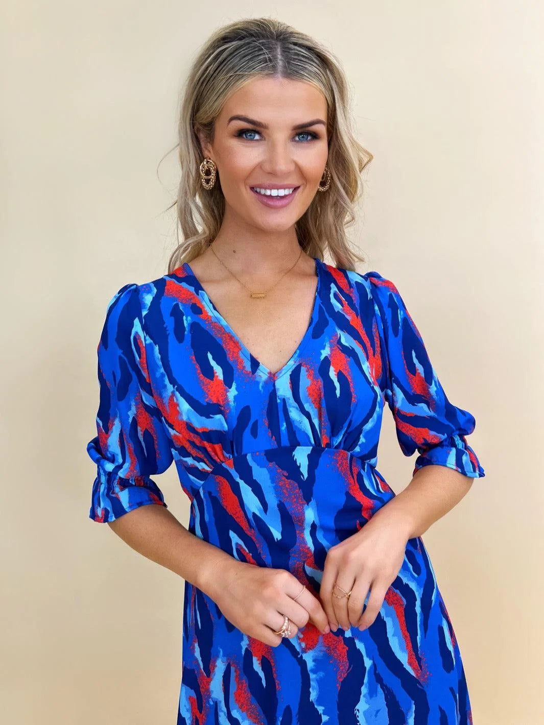 Streasa Dress (Blue/Red)