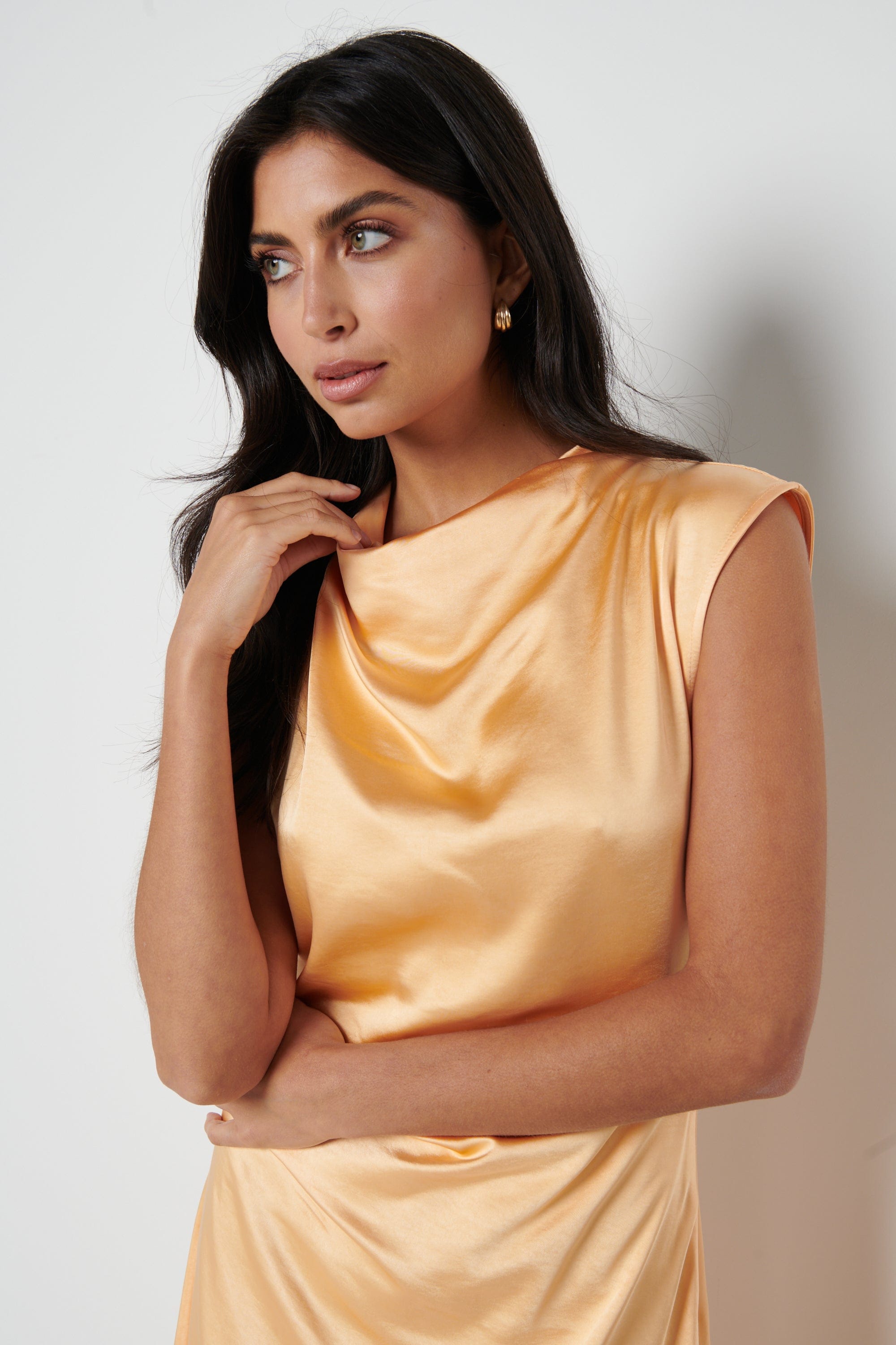 Lilith Satin Dress (Orange)