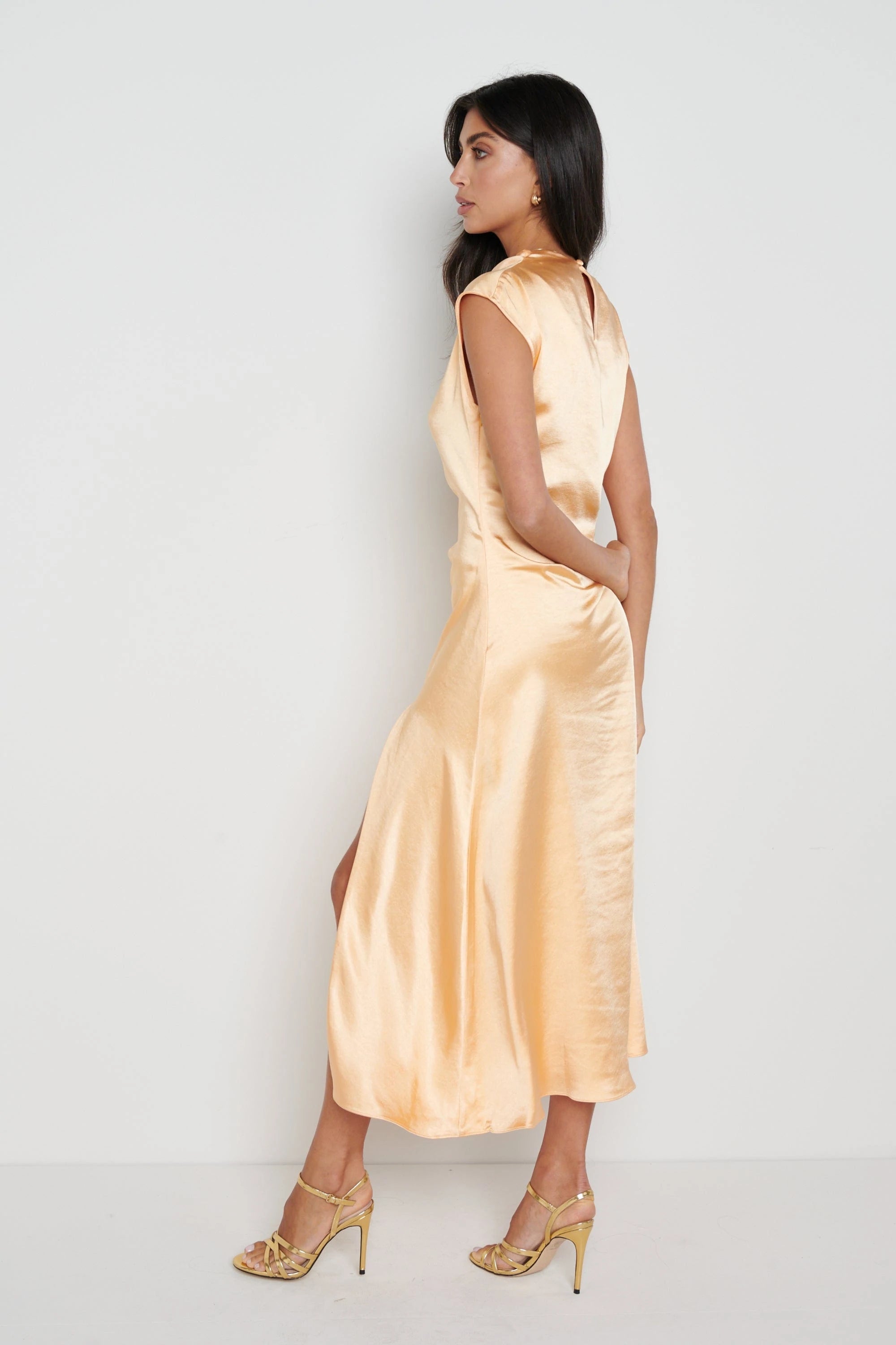Lilith Satin Dress (Orange)