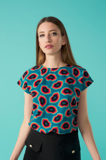 RIA TOP (BLUE/ MULTI)