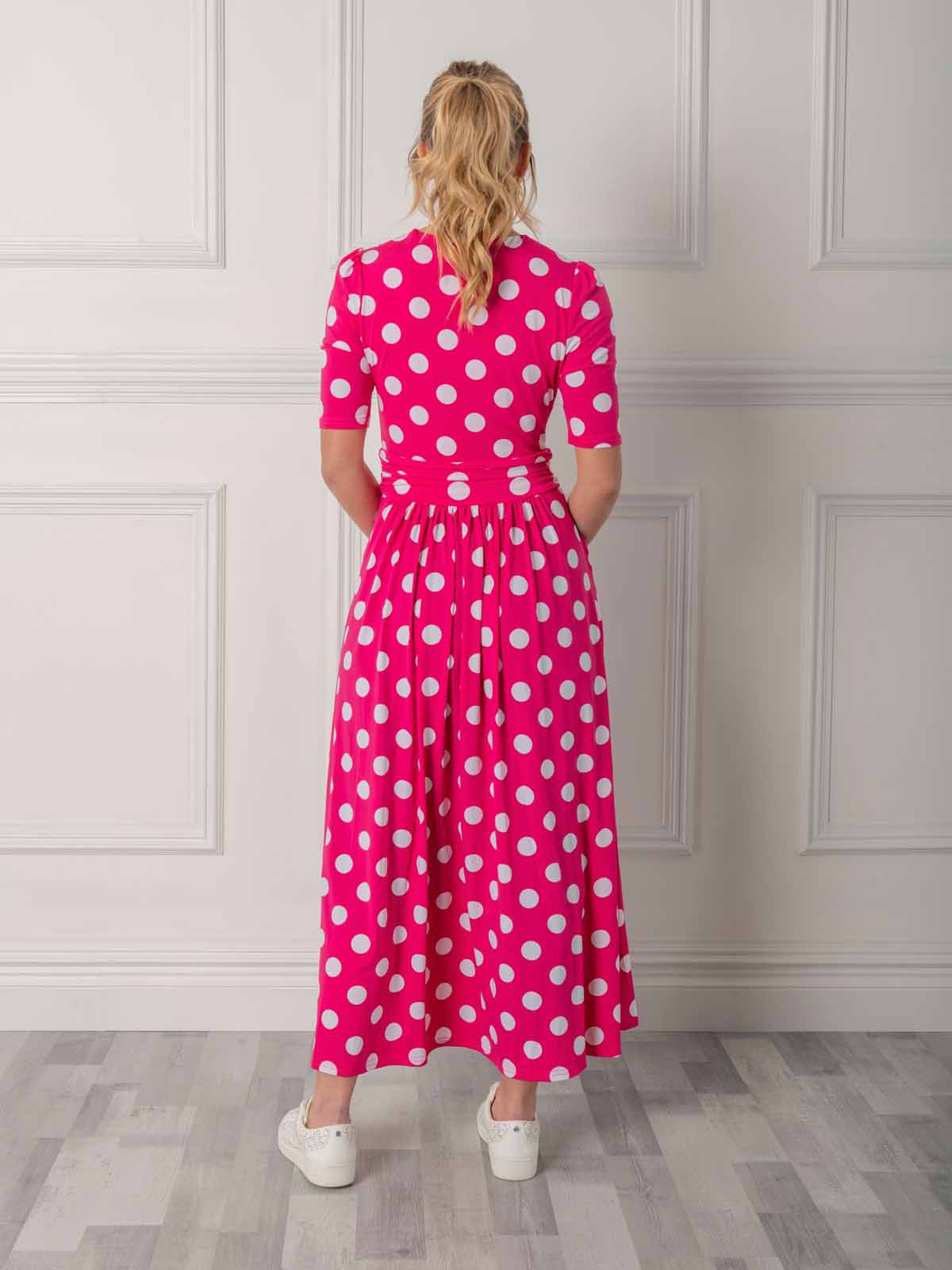 Odelia Wrap Front Maxi Dress (Pink)