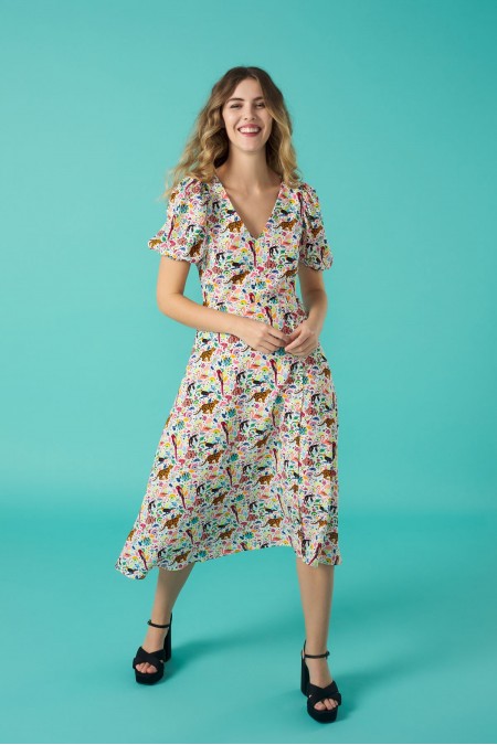 RIGOBERTA DRESS (WHITE/MULTI)