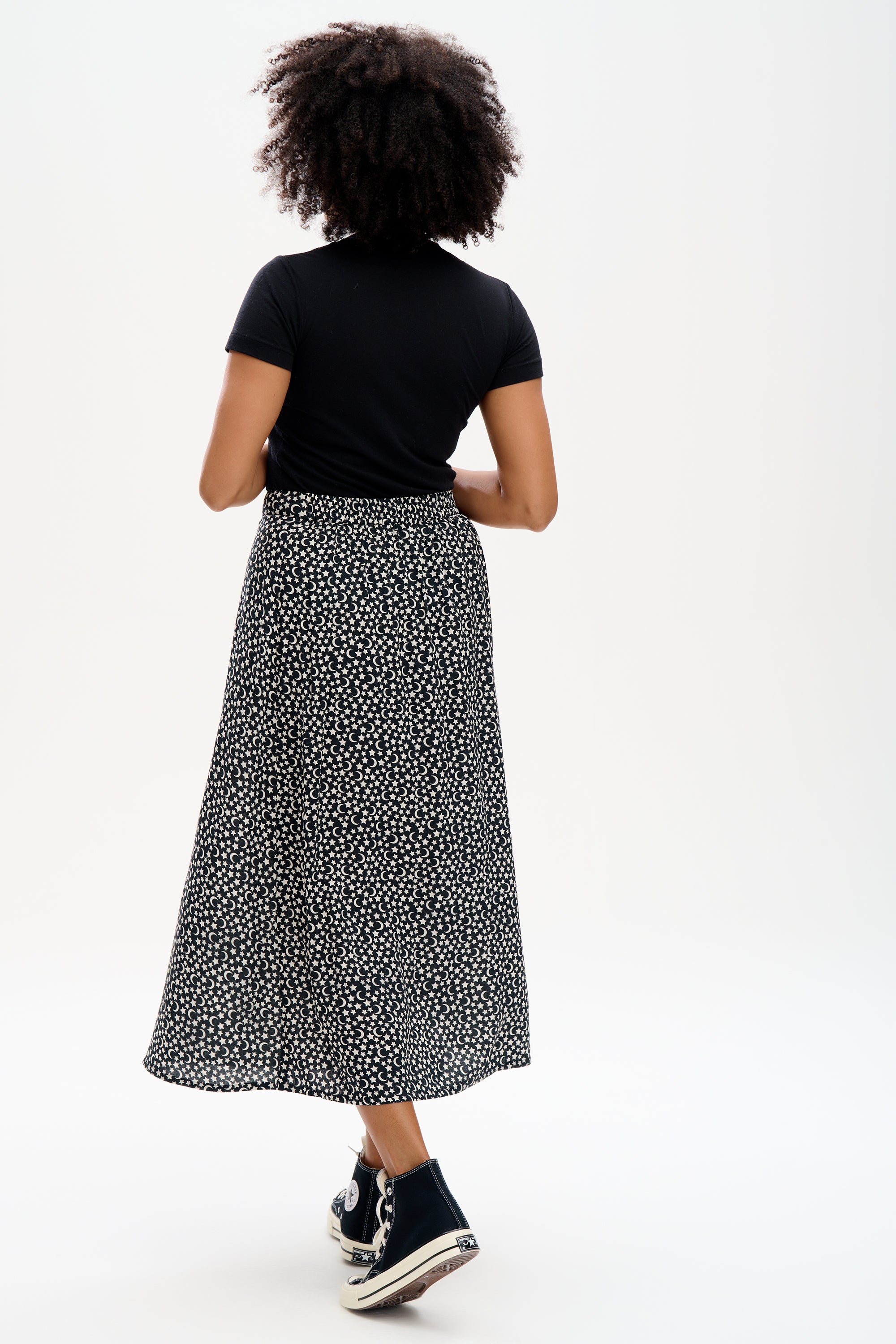 Zora Skirt - Monochrome Moon & Stars