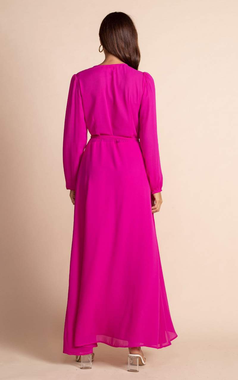 dancing leopard pink maxi wrap dress