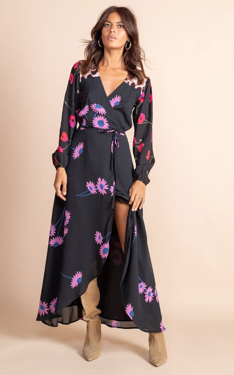 Jagger Dress | Dancing Leopard | Pink Daisy Mix Print
