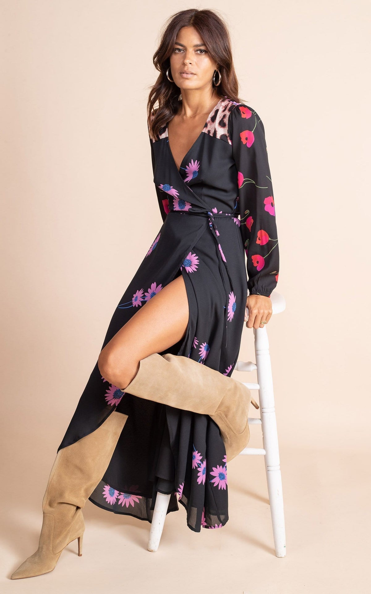 Jagger Dress | Dancing Leopard | Pink Daisy Mix Print