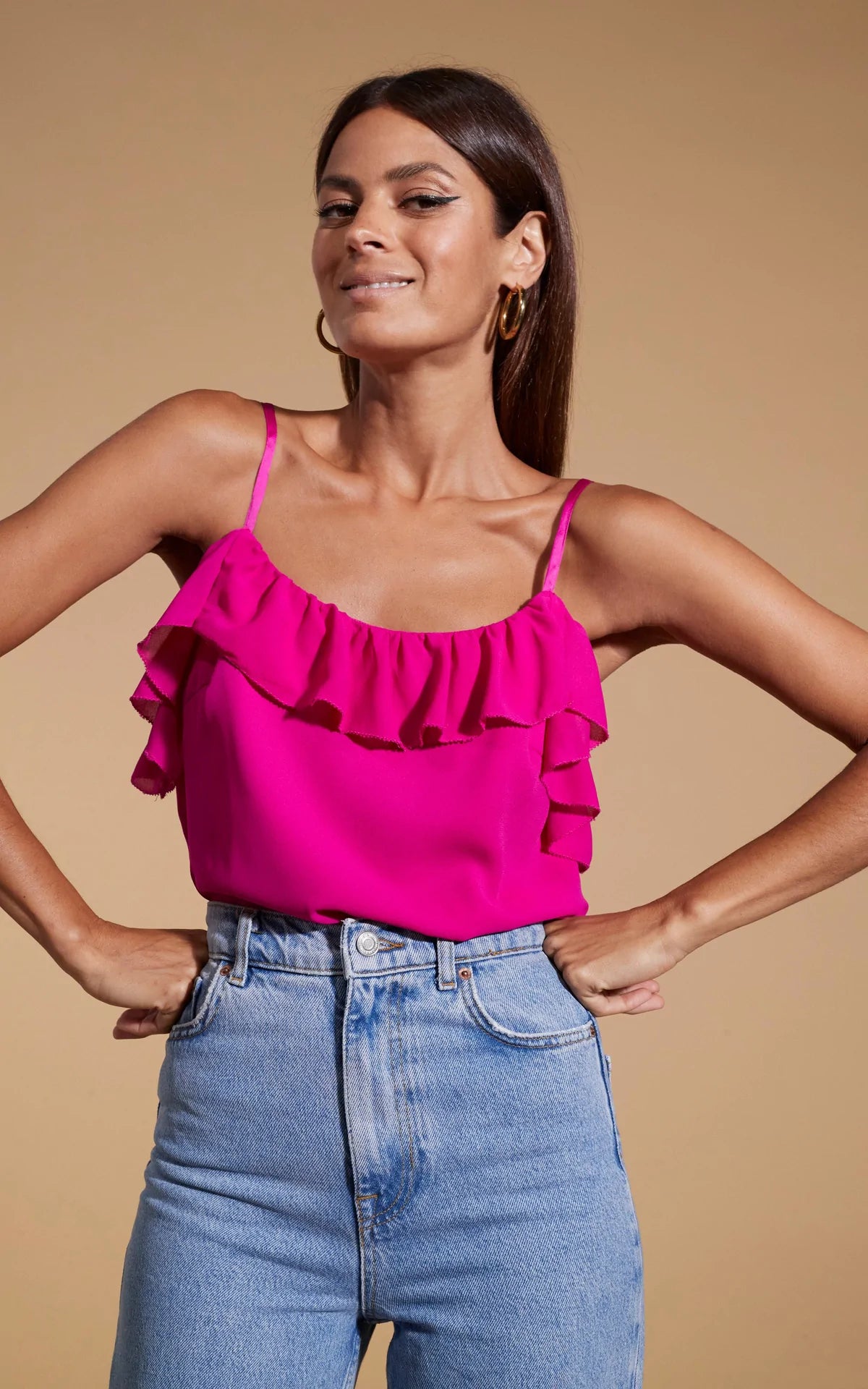 Susie Frill Cami Top (Magenta)