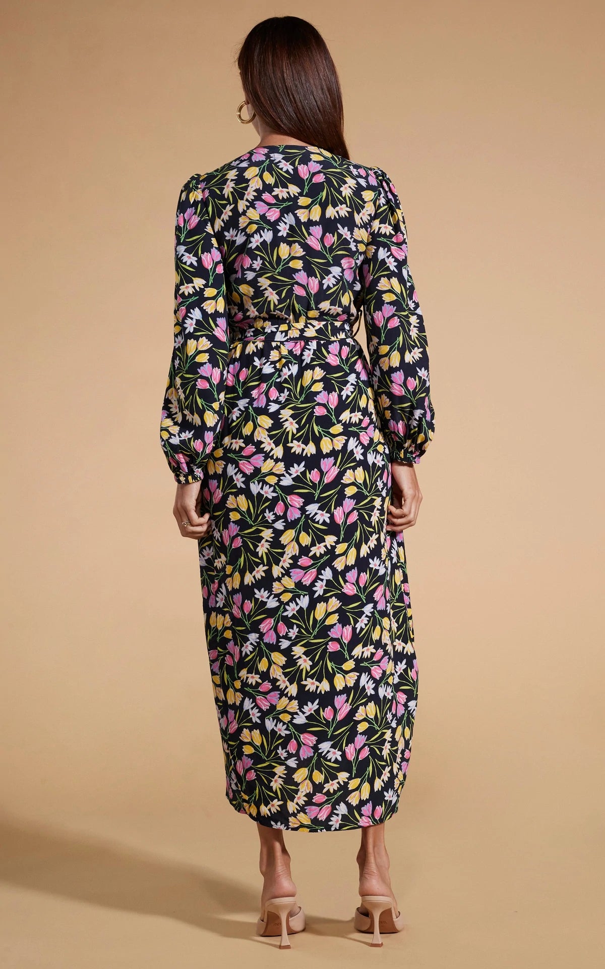 Mabel Midaxi Mock Wrap Dress (Citrus Tulip)