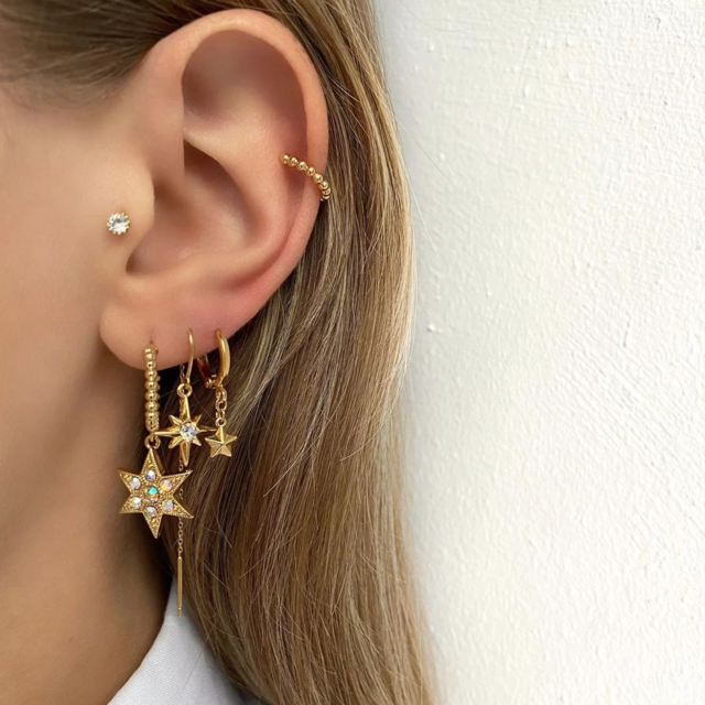 Mini 3D Star Earring