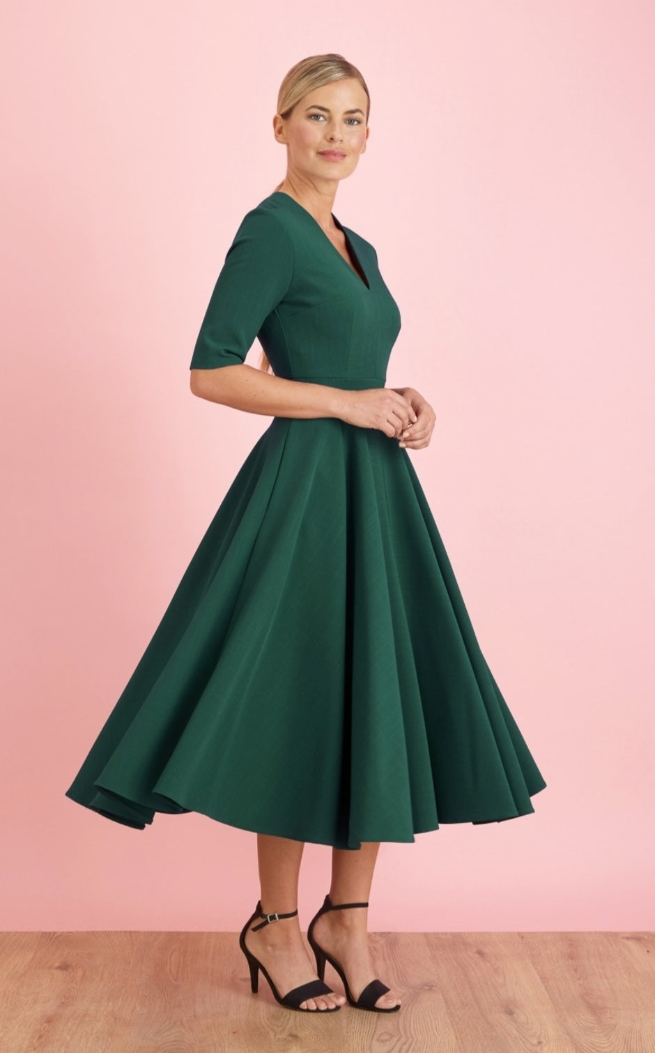 Myla Midi Dress (Forest Green)