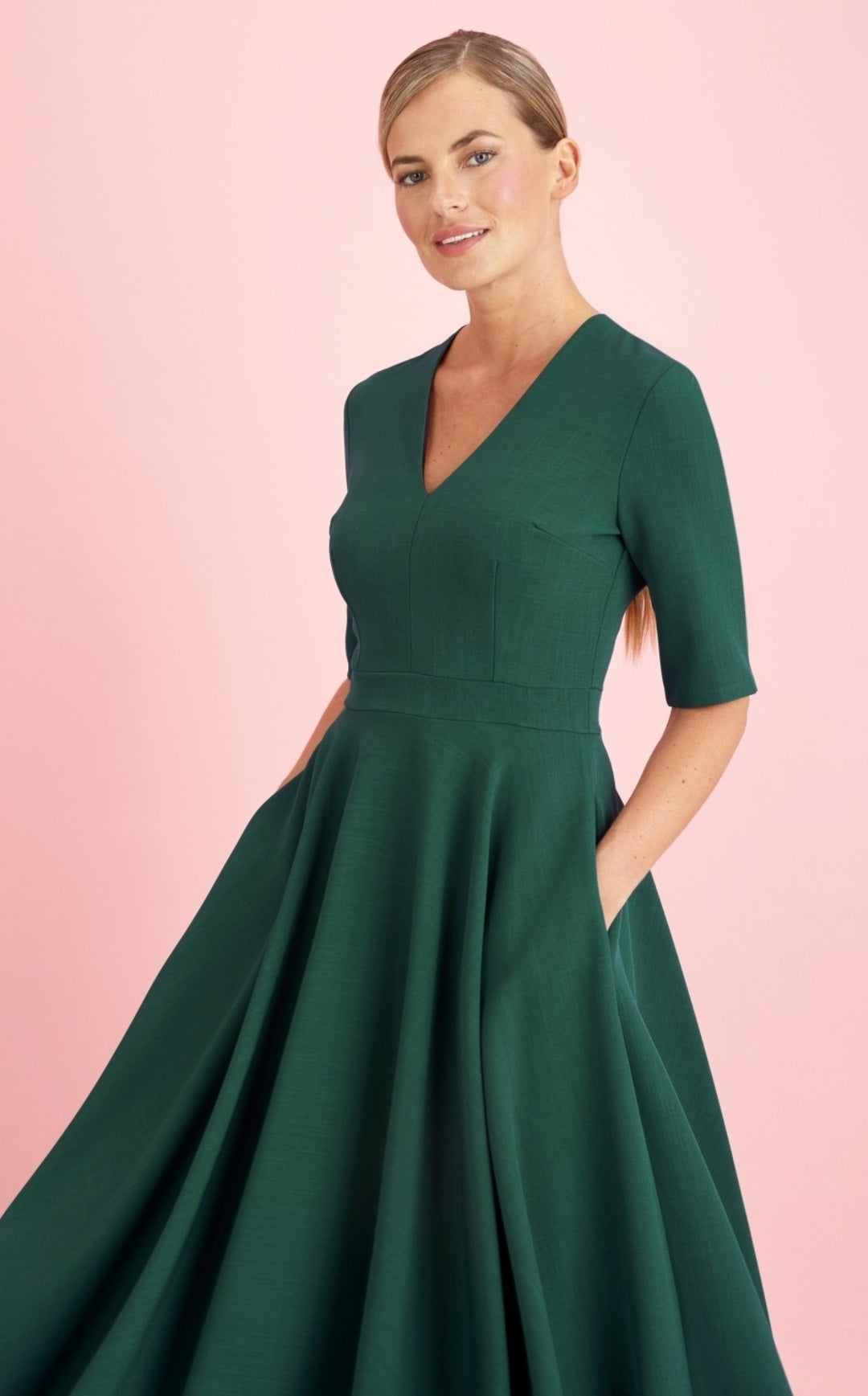 Myla Midi Dress (Forest Green)