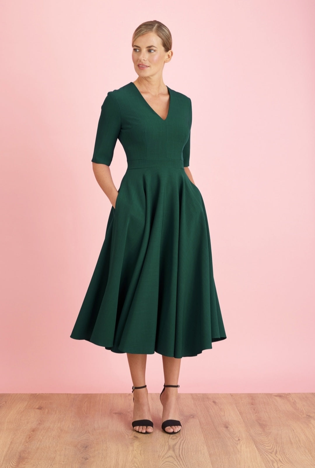 Myla Midi Dress (Forest Green)