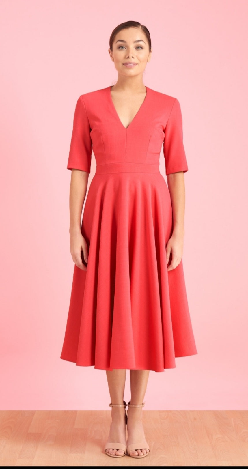 Myla Midi Dress (Coral)