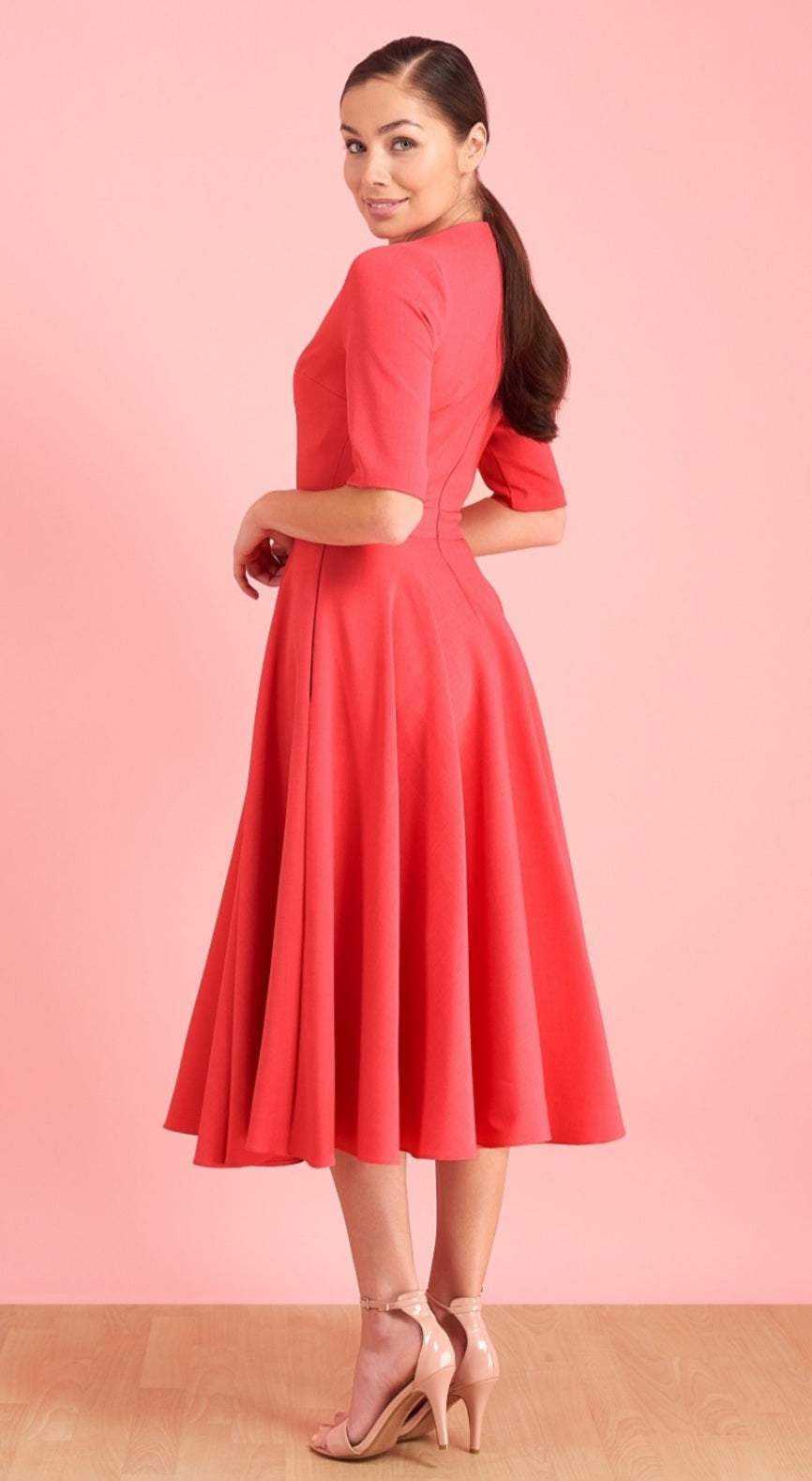 Myla Midi Dress (Coral)