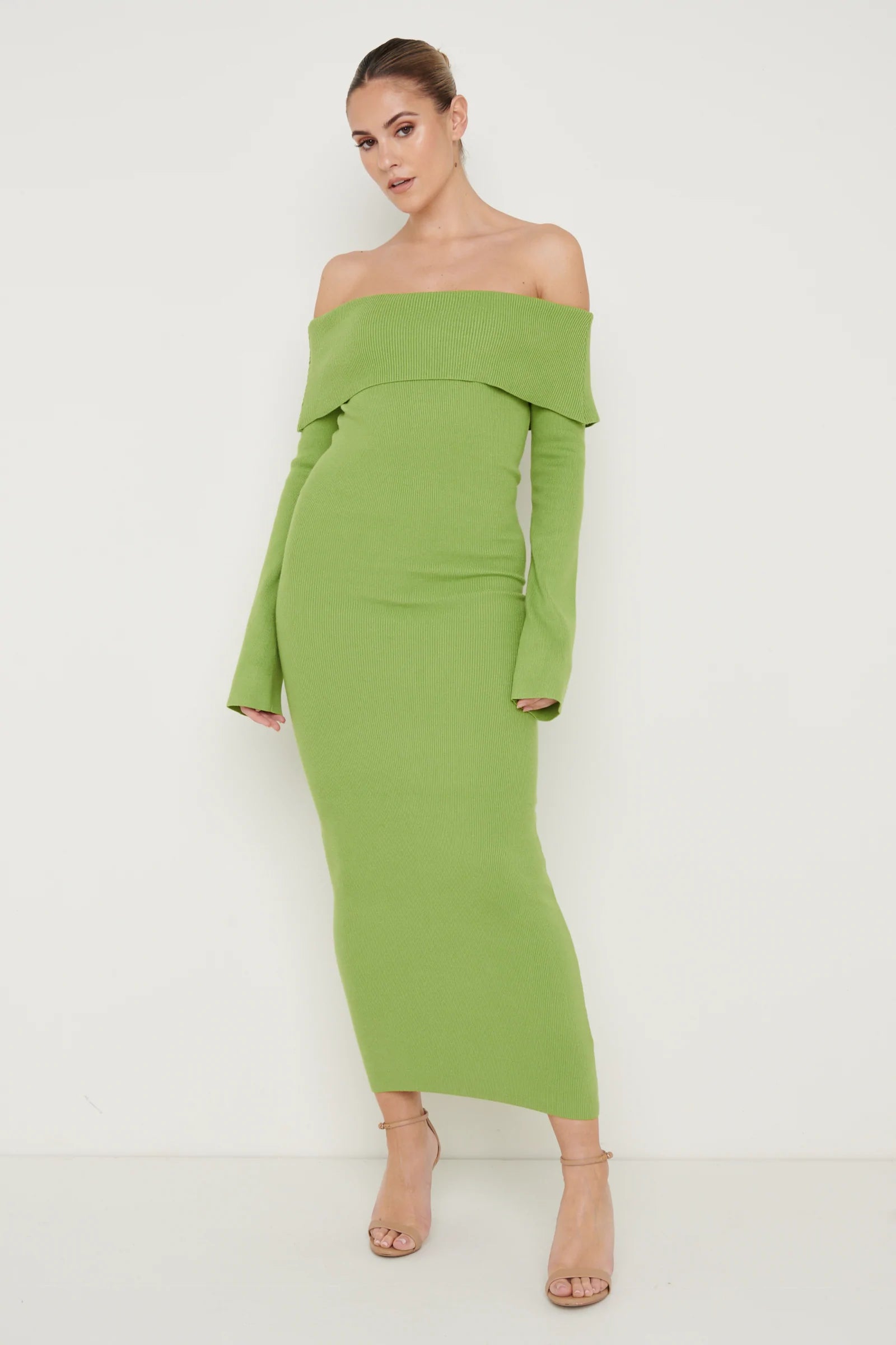 Soreya Bardot Knit Dress (Green) | Love Cherish | Dress Soreya Bardot Knit Dress (Green) | Love Cherish | Dress