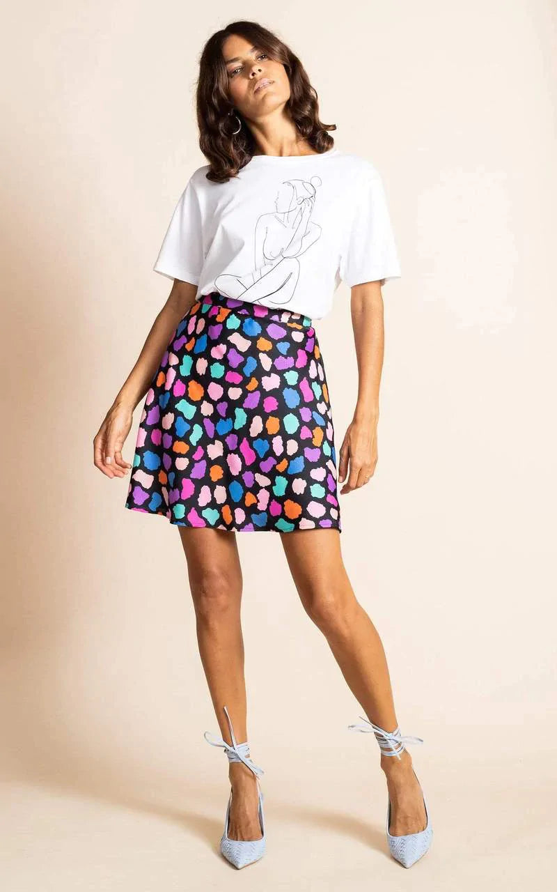 Stevie Skirt | Dancing Leopard (Multi Cloud