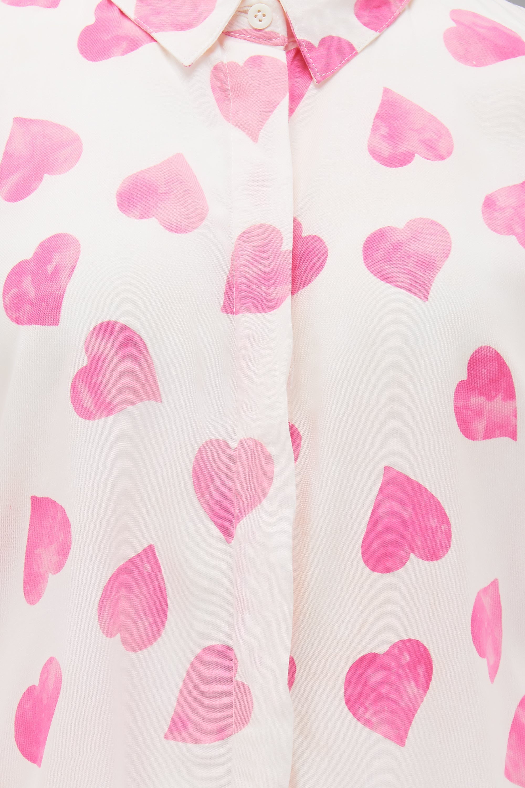 Joy Batik Shirt | Big Hearts (Off White/Pink)