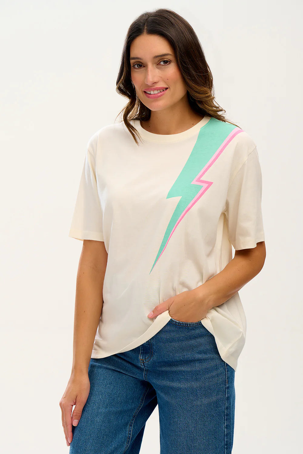 Kinsley Relaxed T-shirt (Off-White, Lightning Flash)