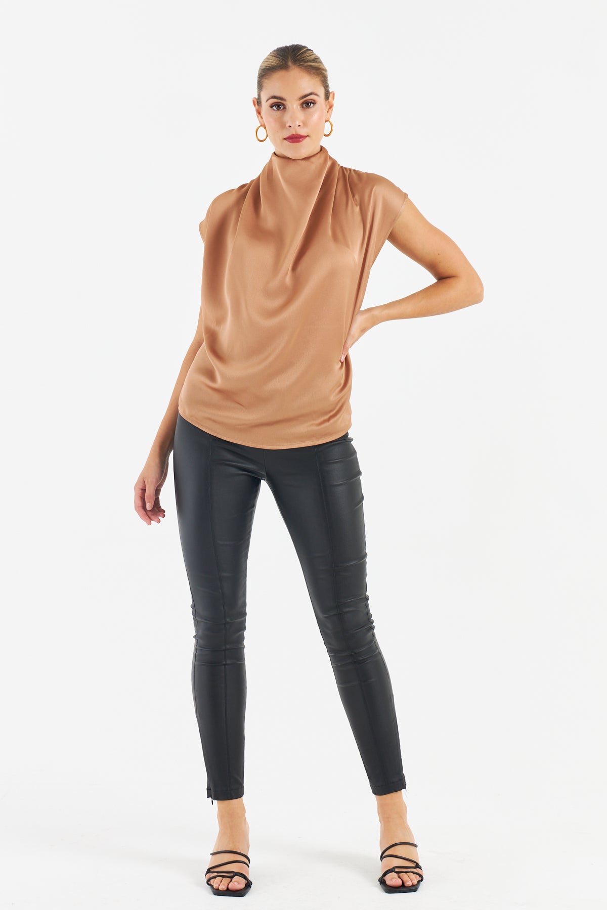 Lauren Sleeveless Blouse (Beige)