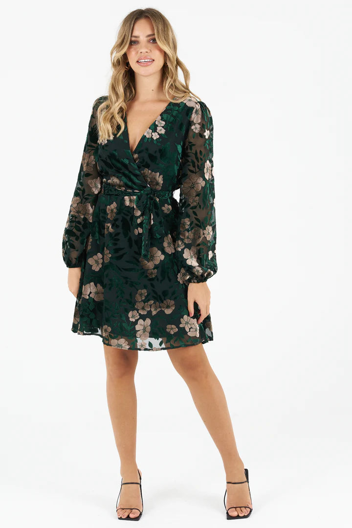 Jim Velvet Dress (Green)