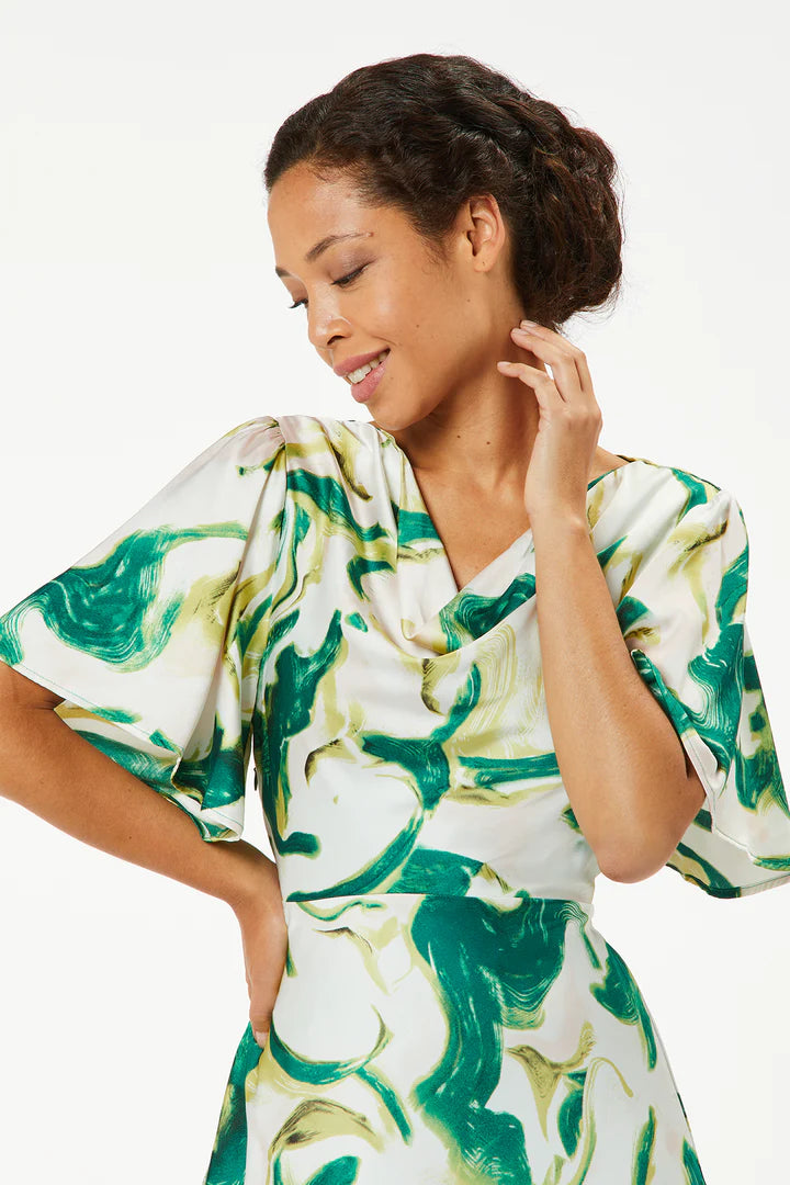 Mimi Cowl Neck Maxi Dress (Green)