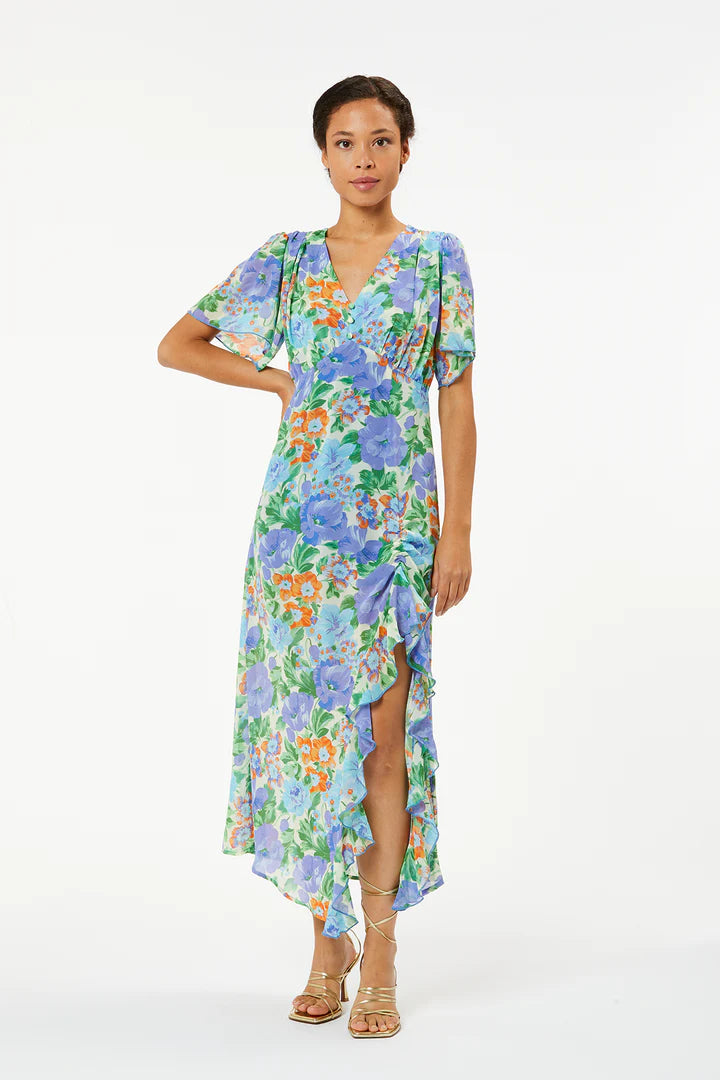 Eunice Patterned Long Dress (Purple)