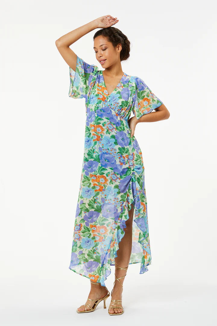 Eunice Patterned Long Dress (Purple)