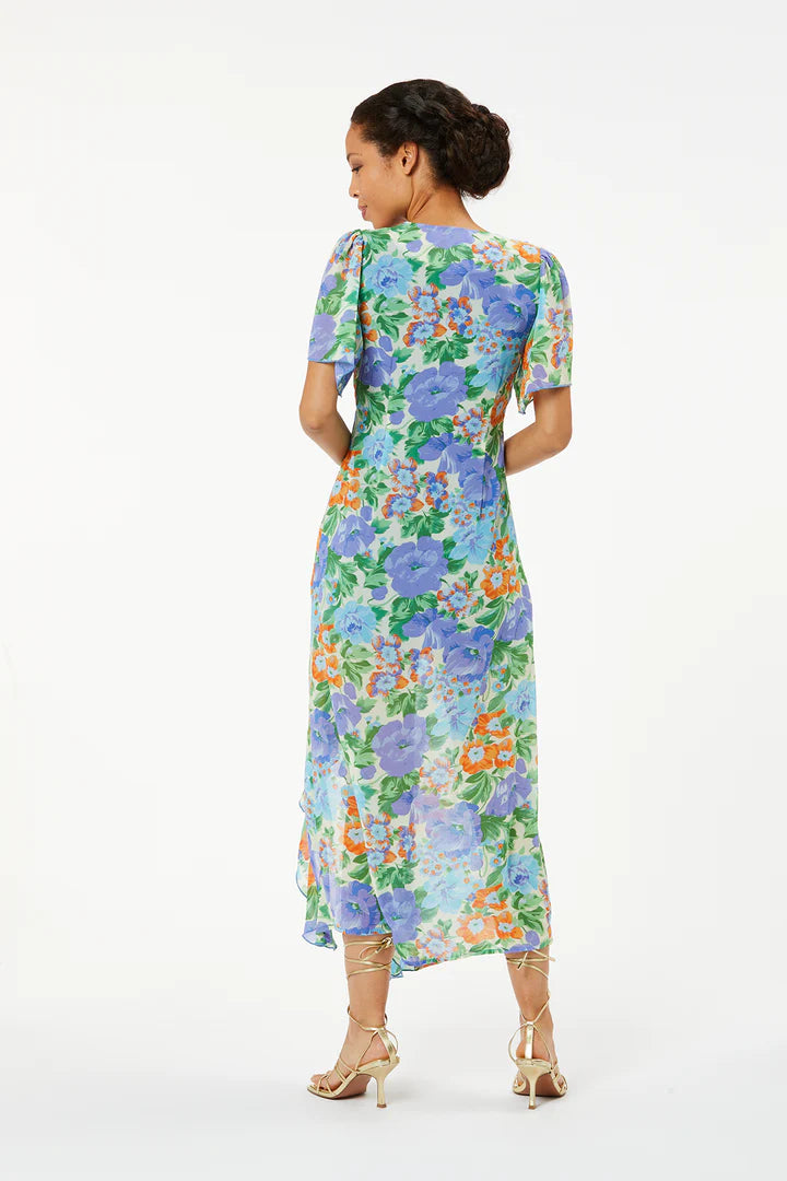 Eunice Patterned Long Dress (Purple)
