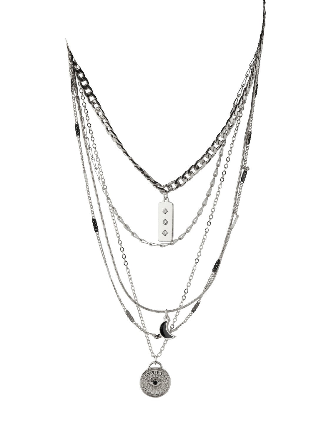 Nilla Combi Layer Necklace (Silver)